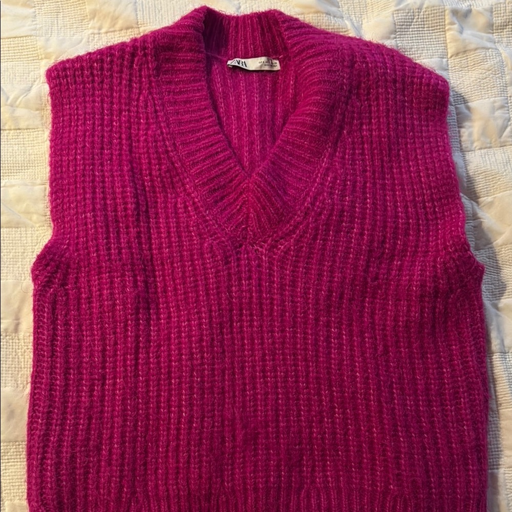 Zara Pink Ribbed Sweater